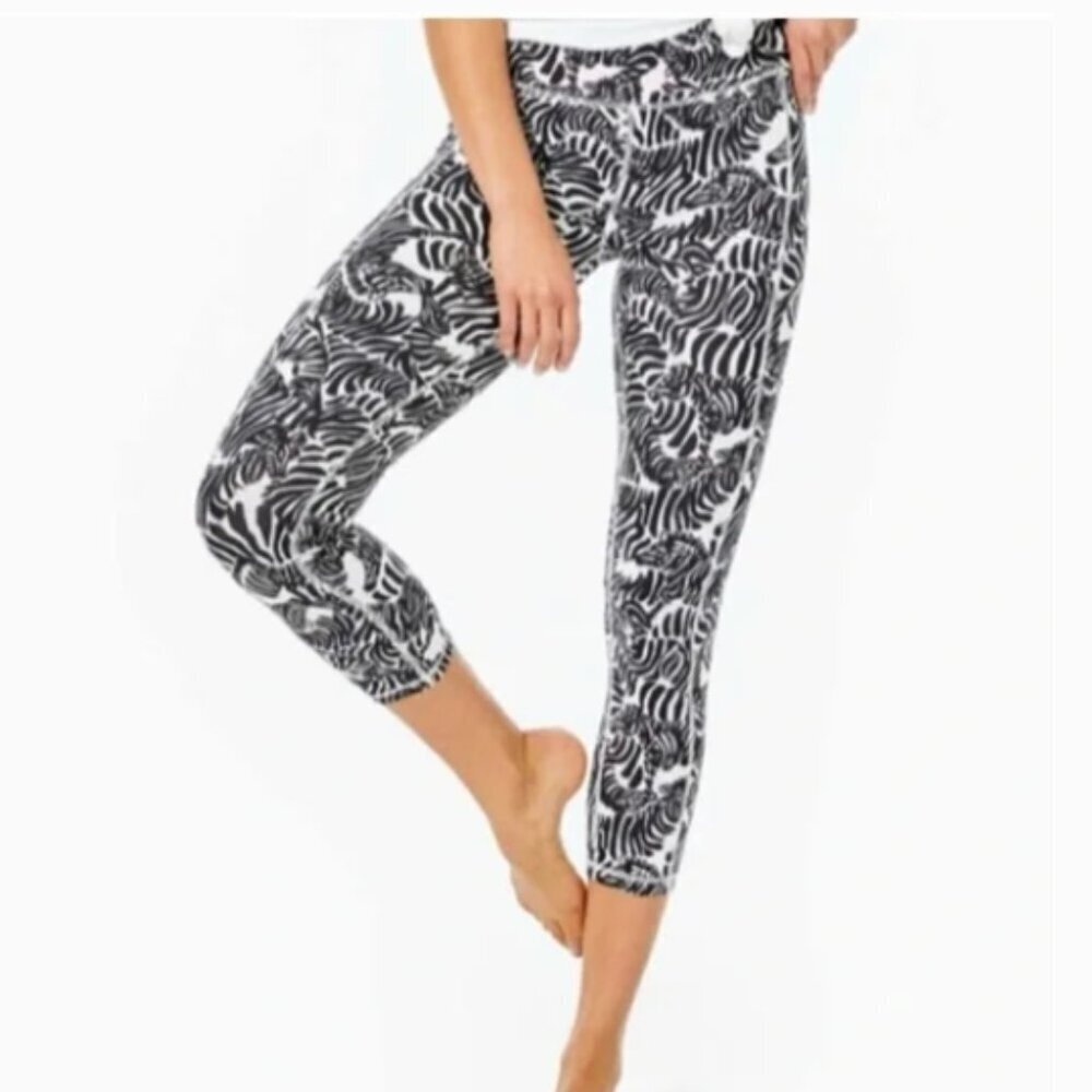 Lilly Pulitzer Luxletic Zebra Print Leggings in Running Wild print large NWOT